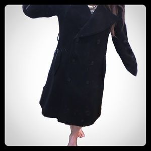 Apostrophe Black knit pea coat